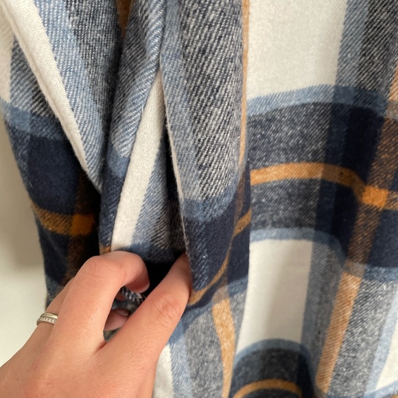 Navy Plaid Coat - Picture 4 of 9